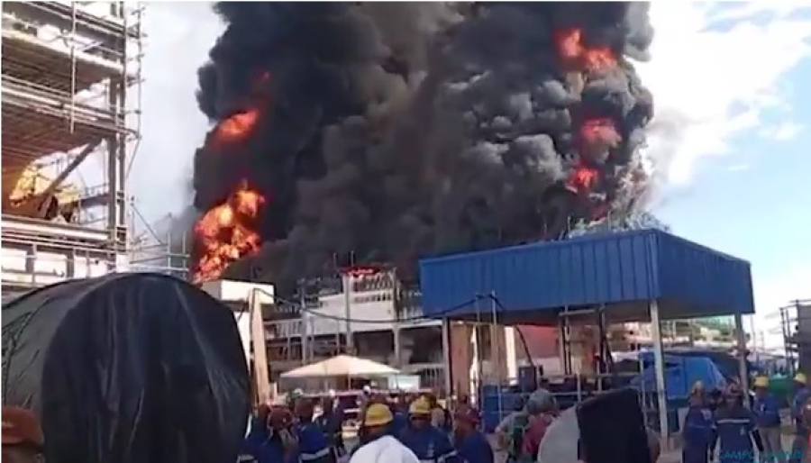 Pega fogo na torre de resfriamento da Suzano
